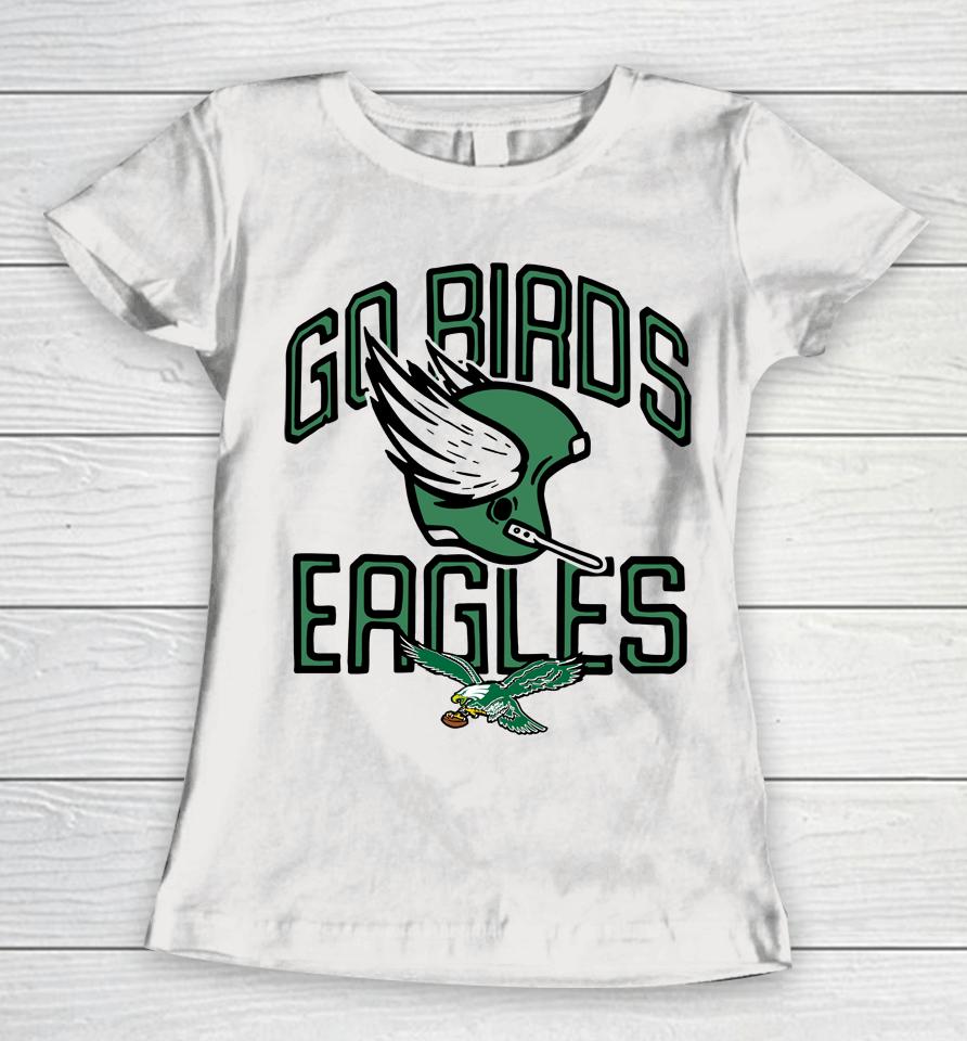 Homage Nfl Philadelphia Eagles Go Birds Hetmet Logo Women T-Shirt