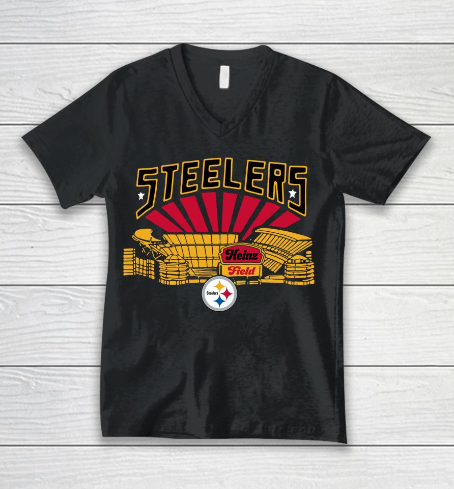Homage Pittsburgh Steelers Heinz Field Unisex V-Neck T-Shirt