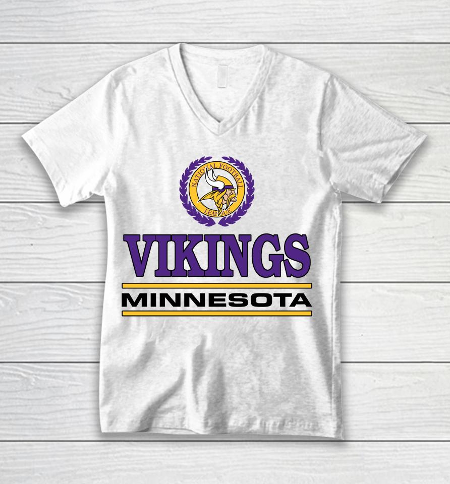 Homage Shop Minnesota Vikings Crest Unisex V-Neck T-Shirt