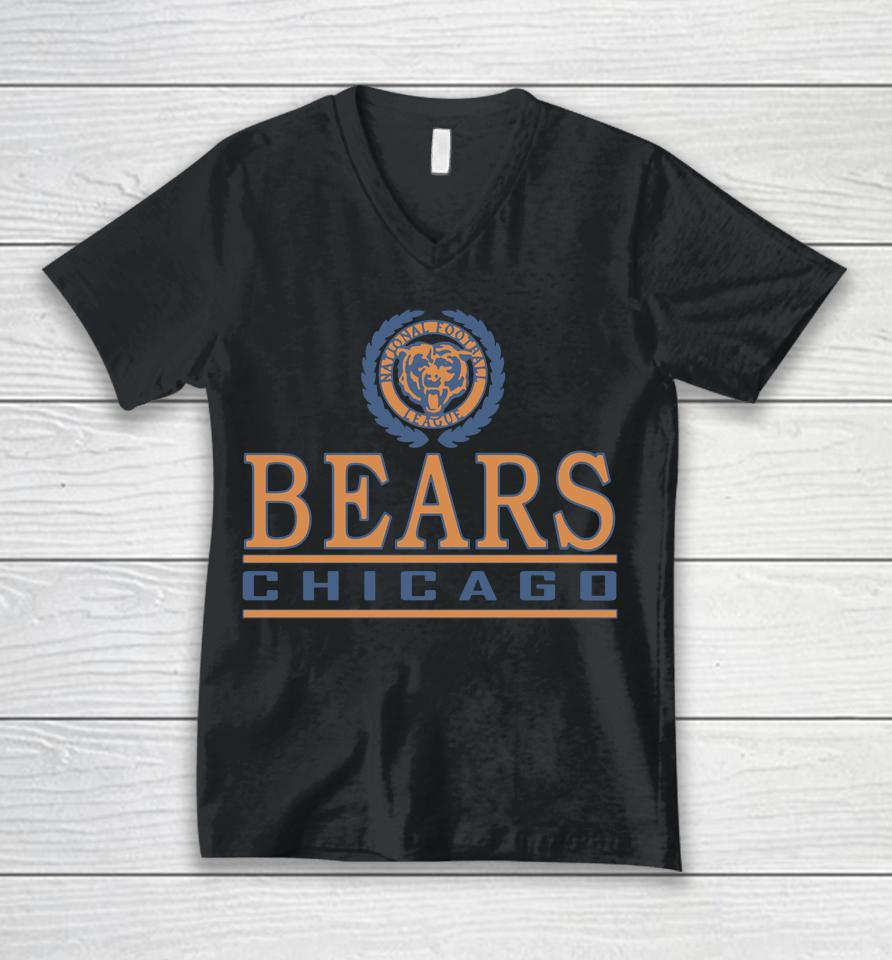 Homage White Chicago Bears Crest Unisex V-Neck T-Shirt