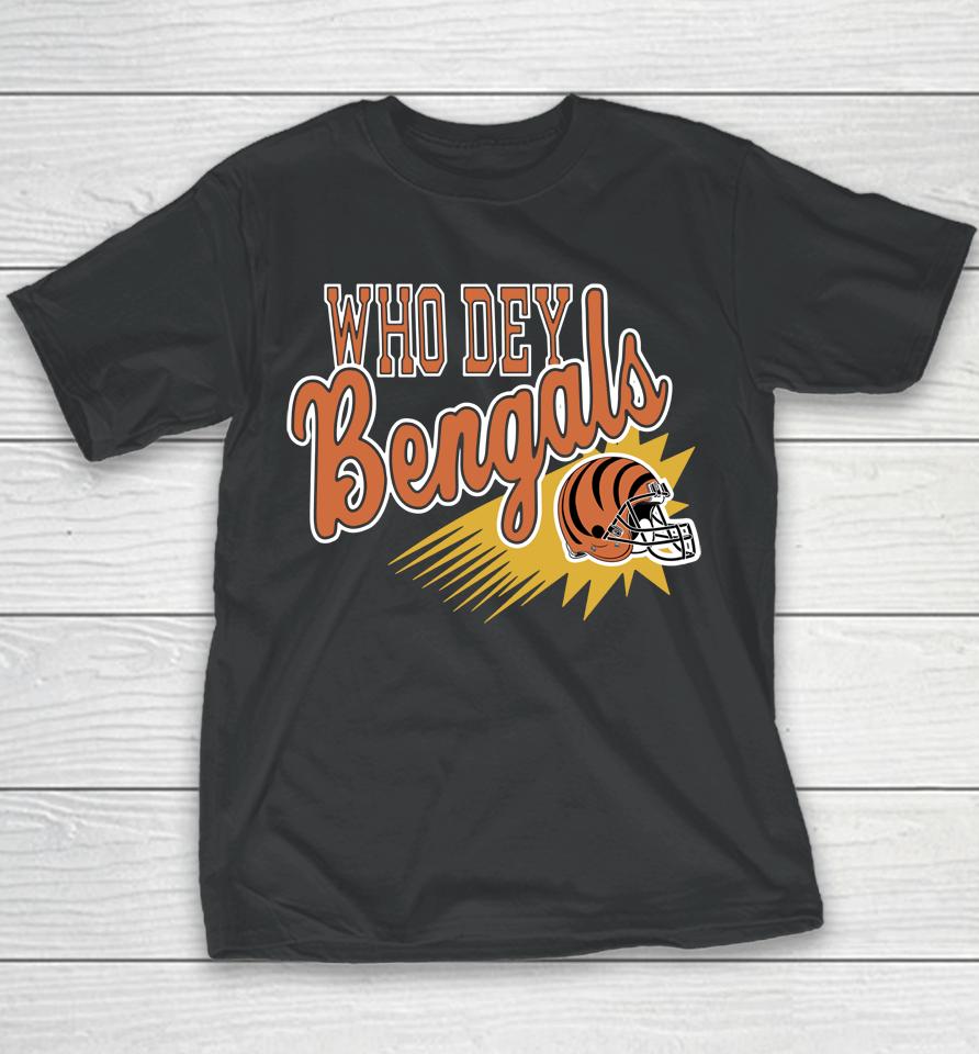 Homage Who Dey Cincinnati Bengals Helmet Youth T-Shirt