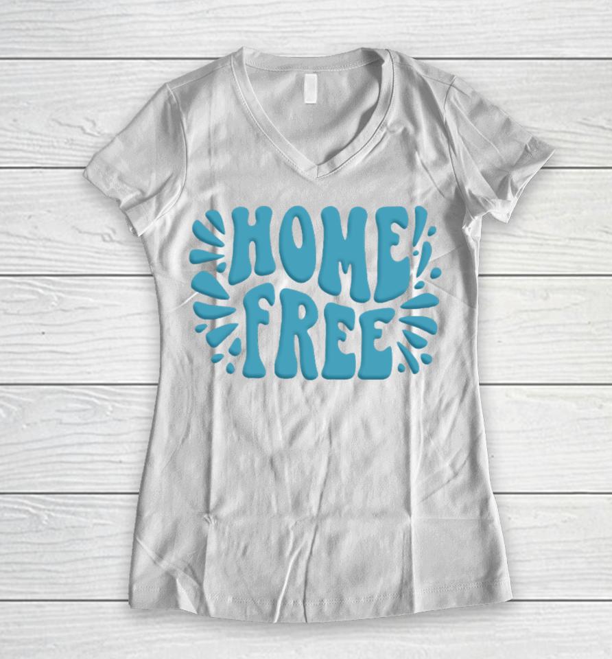 Home Free Emblem Logo Puff Women V-Neck T-Shirt
