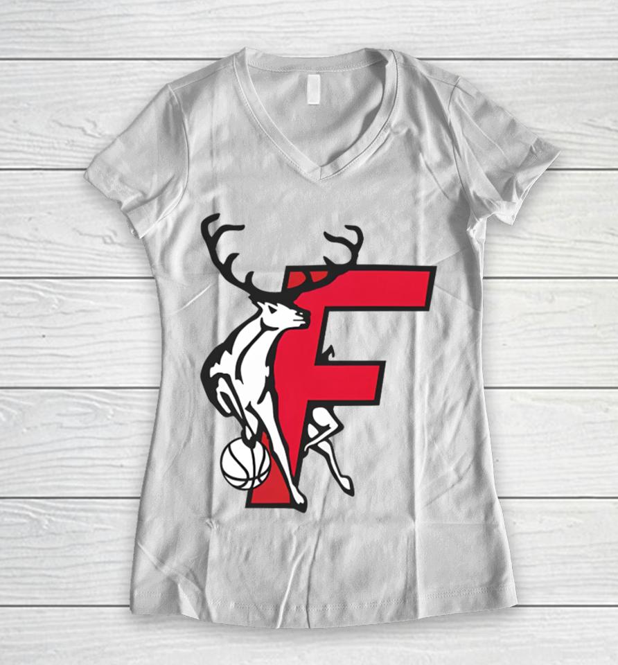 Homefield Apparel Fairfield University Basketball Women V-Neck T-Shirt