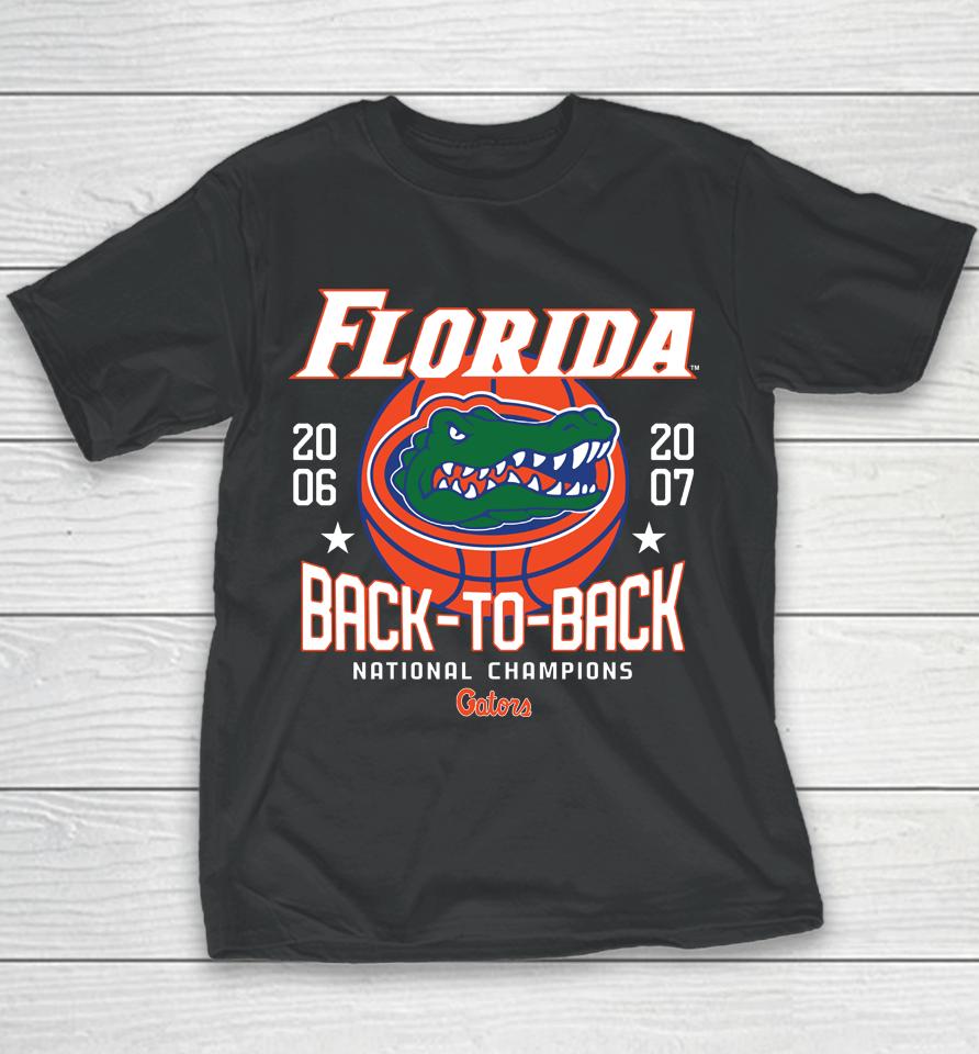 Homefield Florida Gators Back To Back Basketball Champs Youth T-Shirt