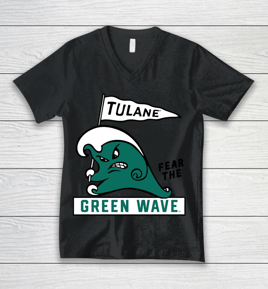Homefieldapparel Retro Tulane Green Wave Unisex V-Neck T-Shirt