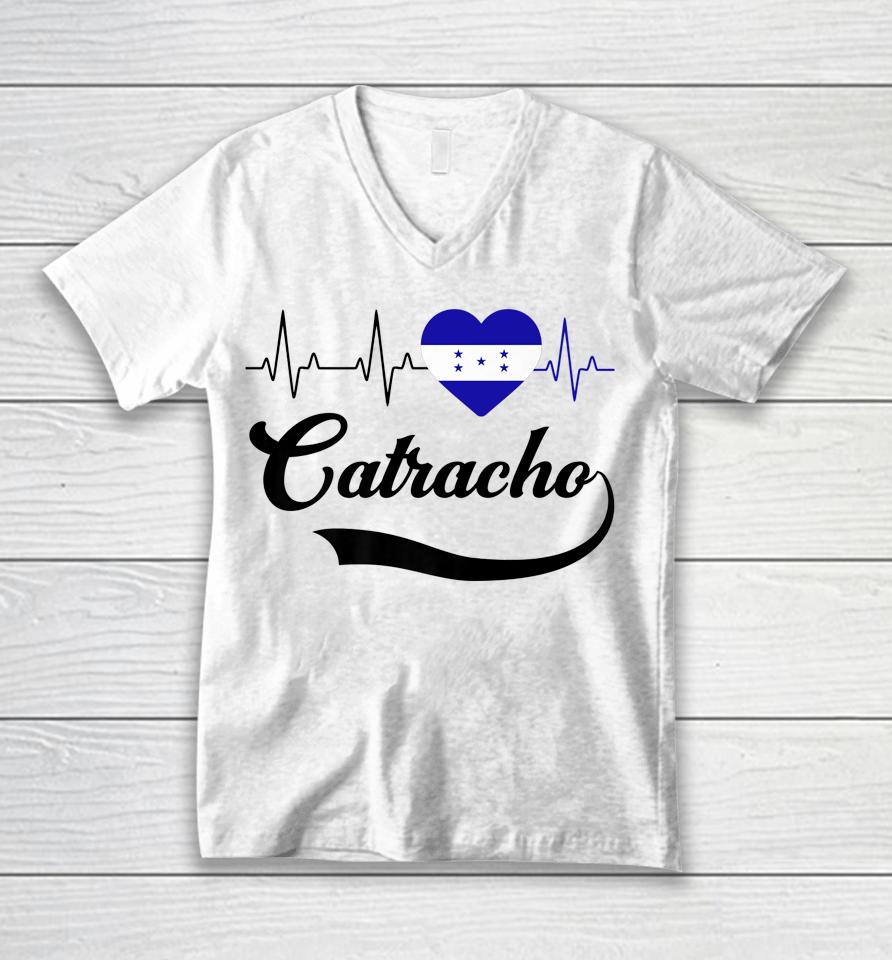 Honduras Flag Boy Men Honduran Catracho Pride Heart Love Unisex V-Neck T-Shirt