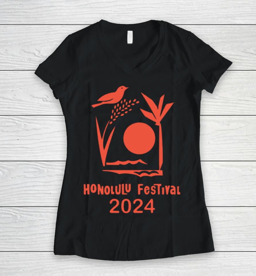 Honolulu Festival 2024 Women V-Neck T-Shirt
