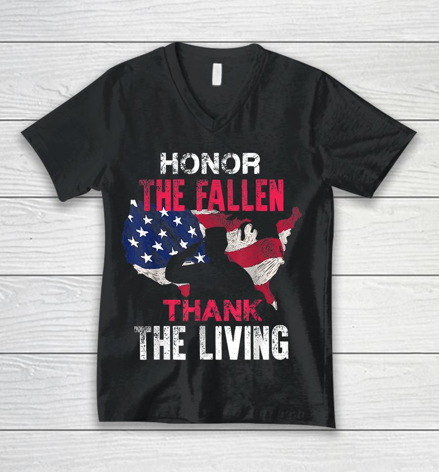 Honor The Fallen Thank The Living Unisex V-Neck T-Shirt