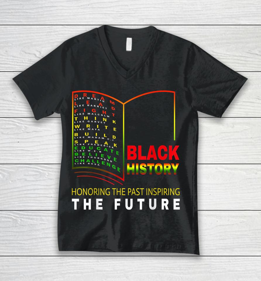 Honoring Past Inspiring Future African Black History Month Unisex V-Neck T-Shirt
