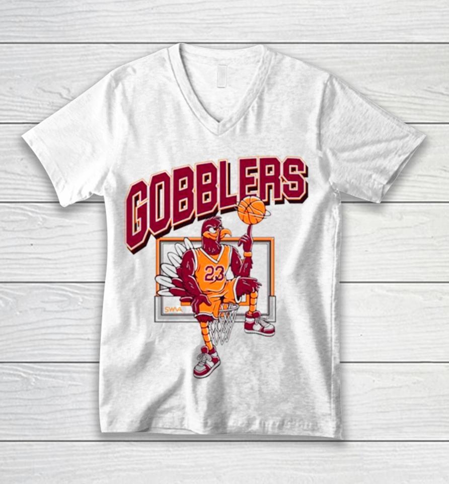 Hoopin’ Gobblers Basketball Unisex V-Neck T-Shirt