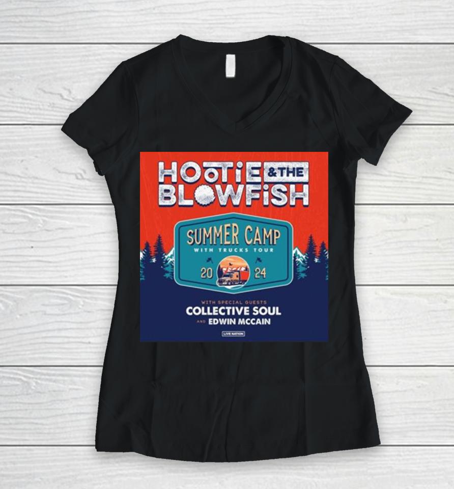 Hootie &Amp; The Blowfish Tap Collective Soul And Edwin Mccain For Summer Camp With Trucks Tour 2024 Women V-Neck T-Shirt