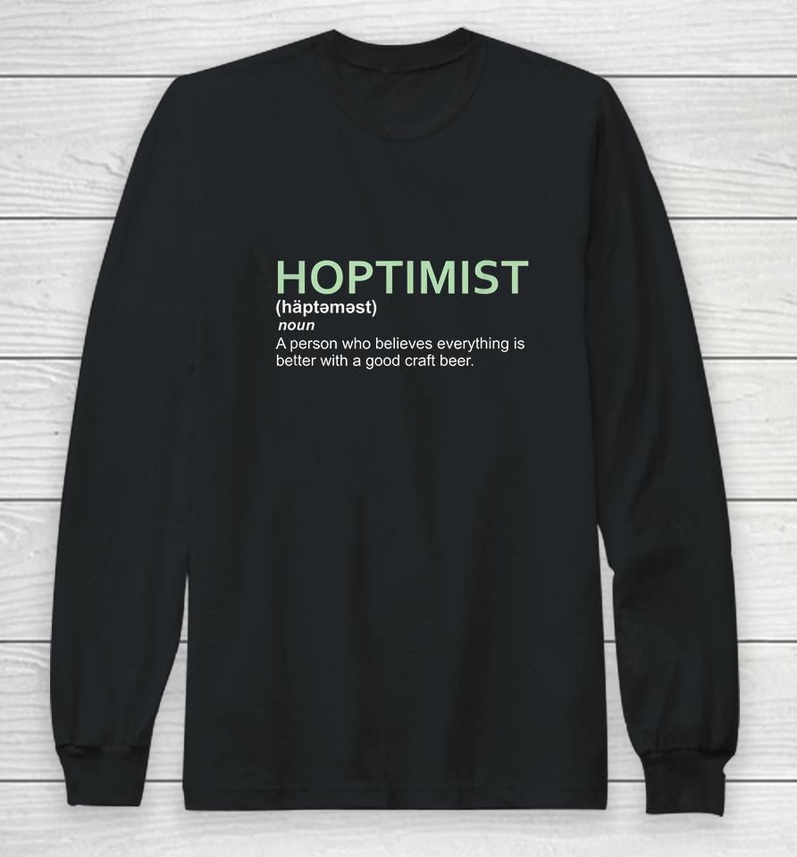 Hoptimist Definition Craft Beer Long Sleeve T-Shirt