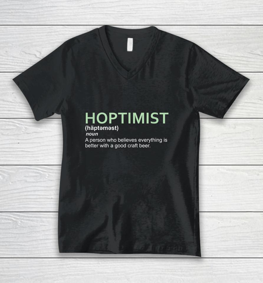 Hoptimist Definition Craft Beer Unisex V-Neck T-Shirt