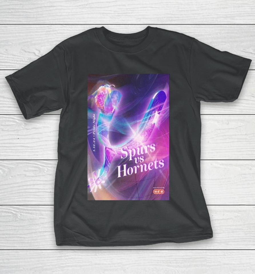 Hornets Vs. Spurs Frost Bank Center San Antonio, Tx January 10Th 2024 T-Shirt