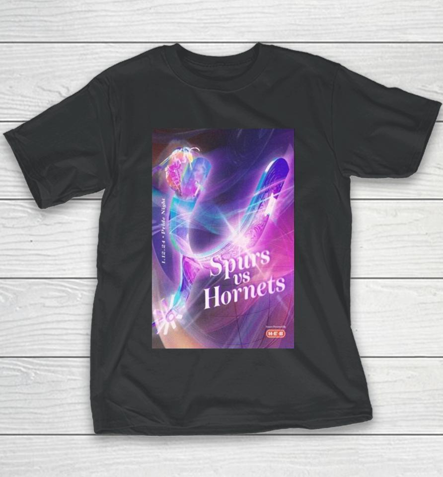 Hornets Vs. Spurs Frost Bank Center San Antonio, Tx January 10Th 2024 Youth T-Shirt