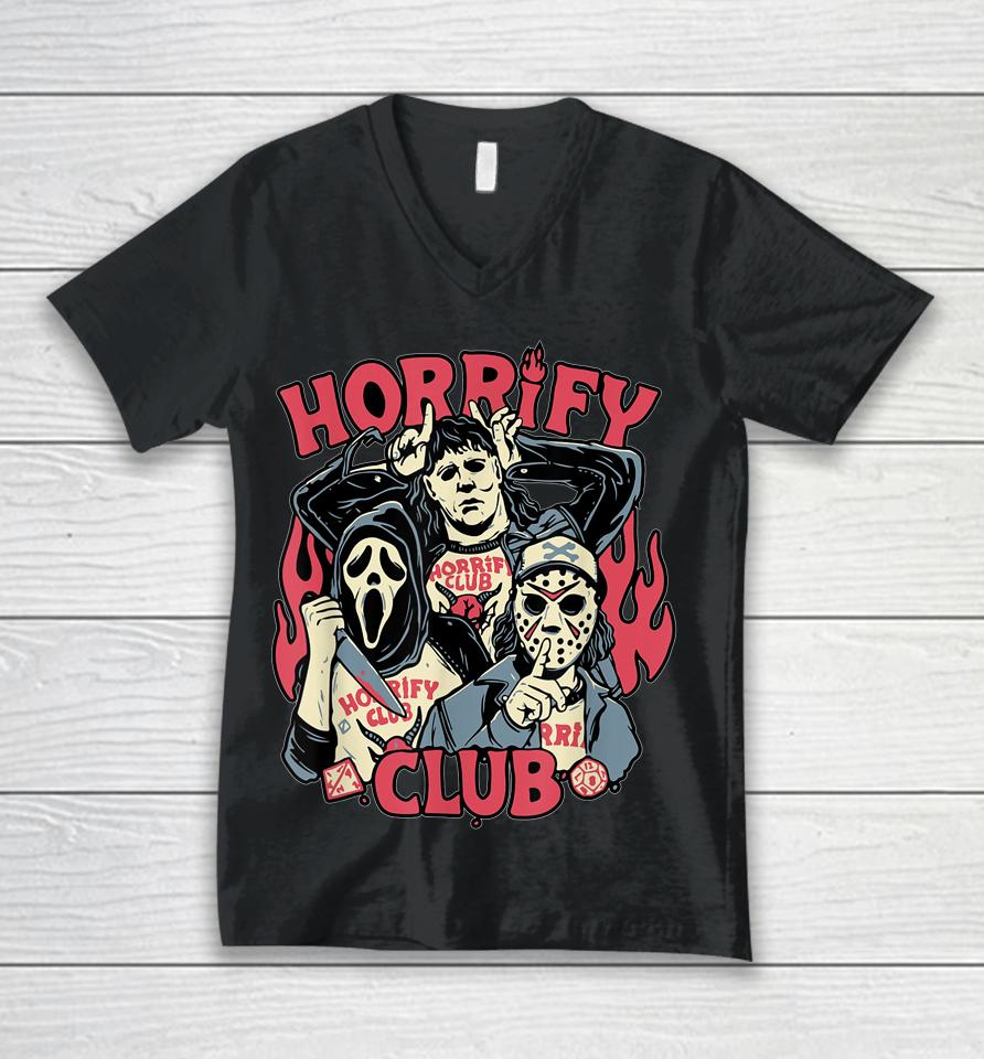 Horrify Club Hell Club Funny Halloween Costume Unisex V-Neck T-Shirt