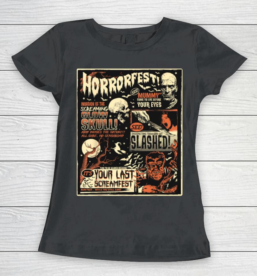 Horrorfest Movie Terror Old Time Halloween Women T-Shirt