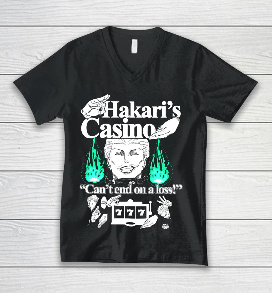 Hoshipieces Hakari's Casino Can't End On A Loss Unisex V-Neck T-Shirt