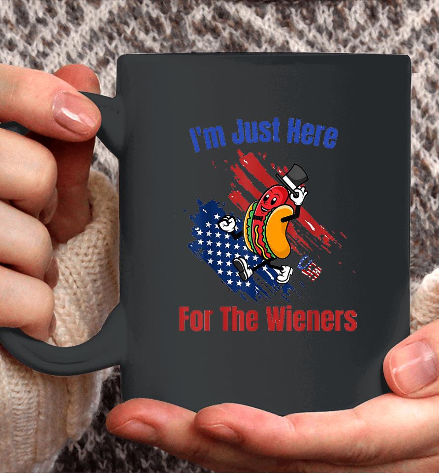 Hot Dog I'm Just Here For The Wieners 4Th Of July Coffee Mug