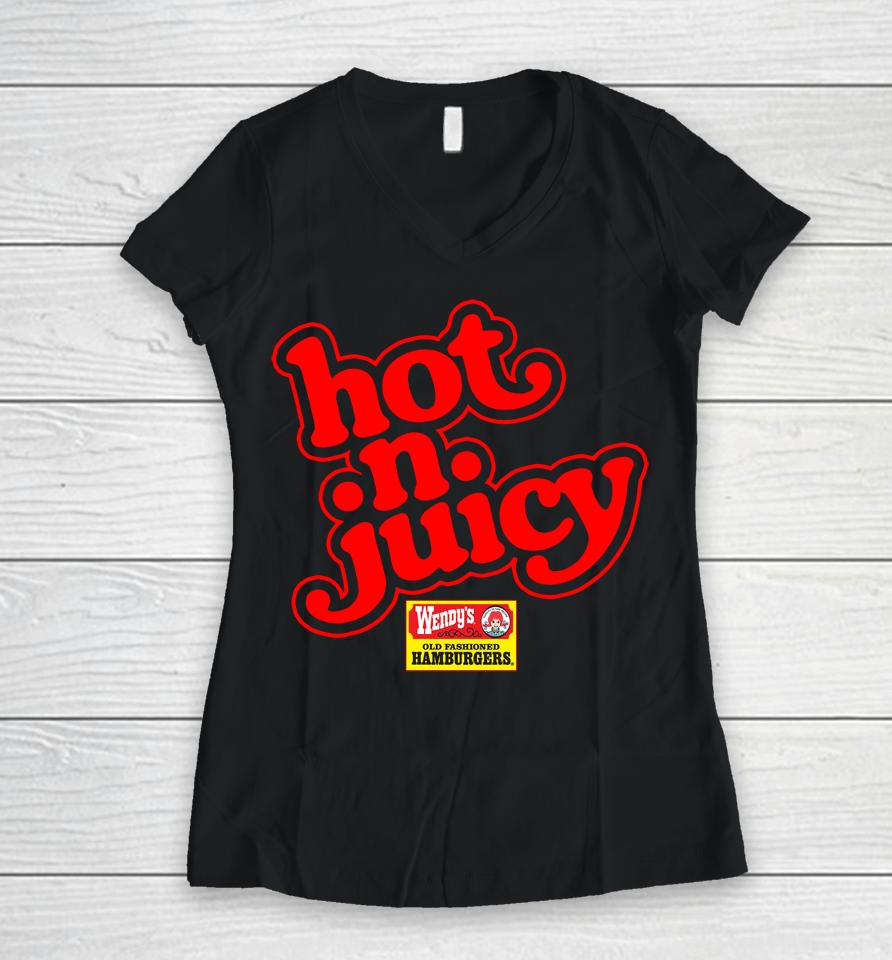 Hot N Juicy Wendy Hamburgers Women V-Neck T-Shirt
