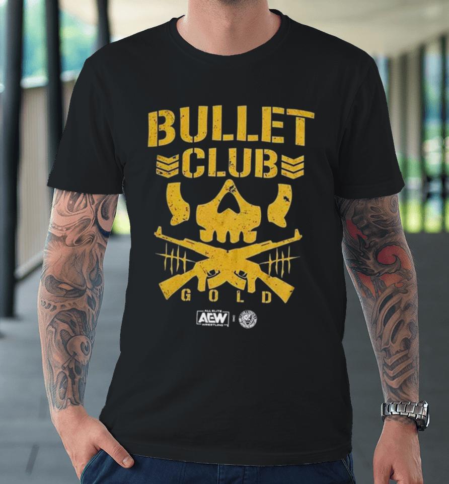 Hot Topic All Elite Wrestling Bullet Club Gold Aew Premium T-Shirt