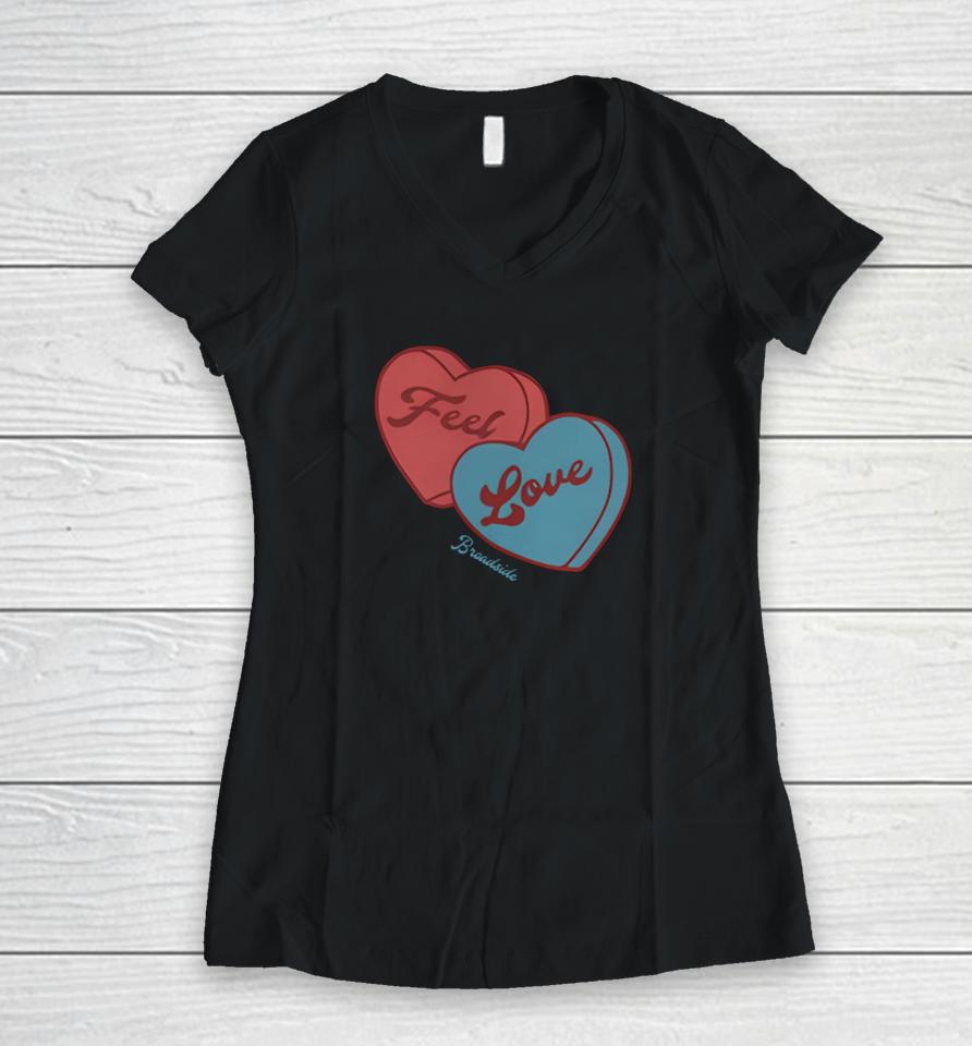 Hotelbleu Feel Love Sweetheart Women V-Neck T-Shirt