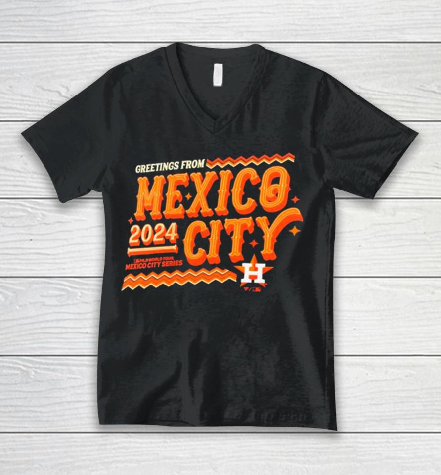 Houston Astros 2024 Mlb World Tour Mexico City Series Unisex V-Neck T-Shirt