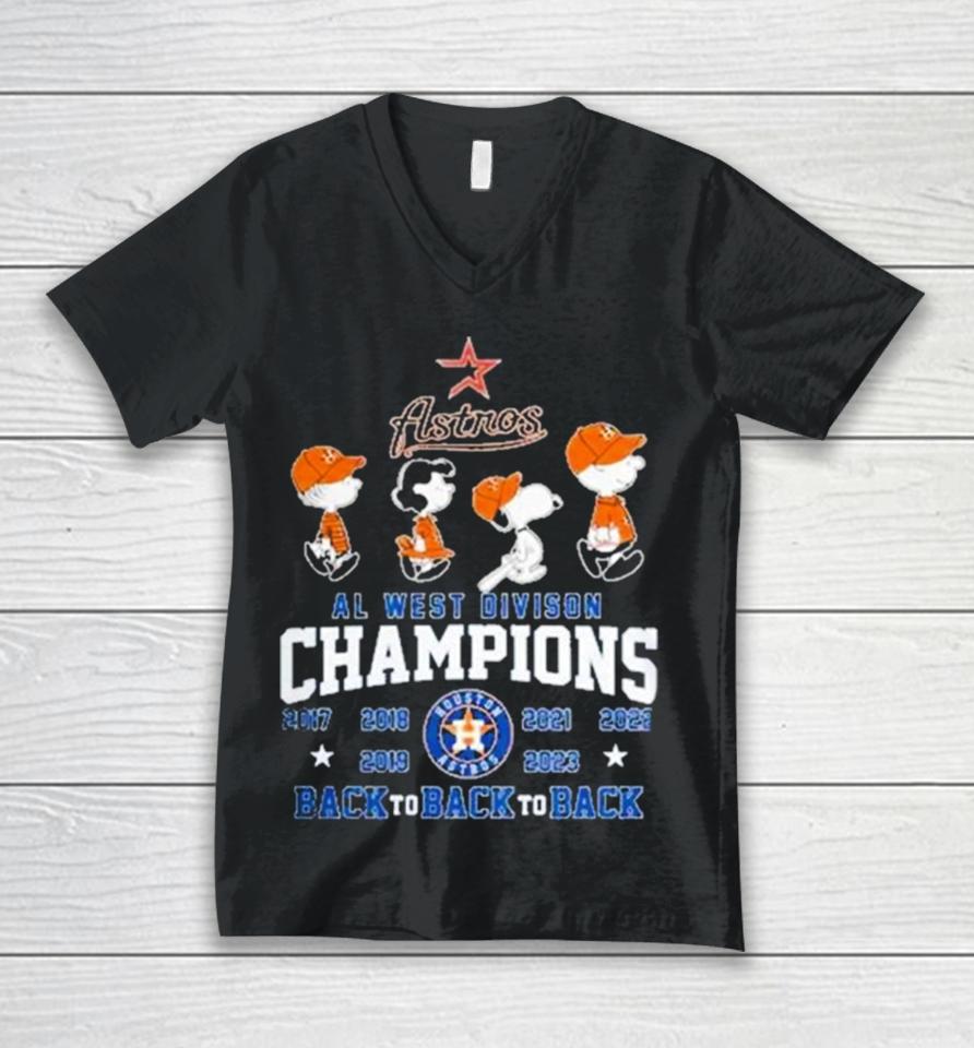 Houston Astros Al West Divison Champions Unisex V-Neck T-Shirt