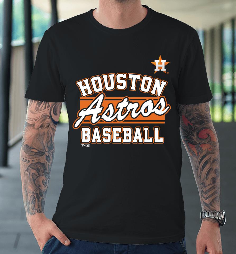 Houston Astros Fanatics Branded Heather Navy Quick Out Tri-Blend Premium T-Shirt