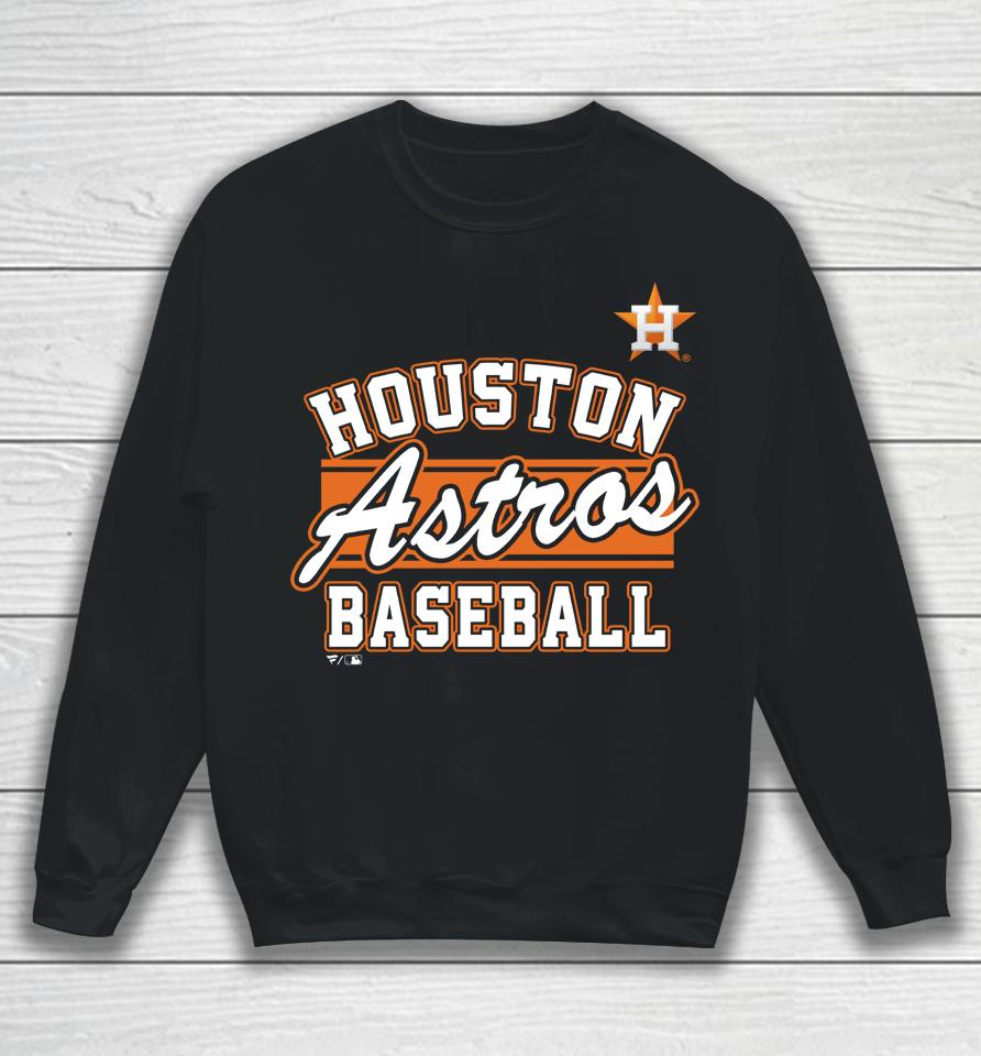 Houston Astros Fanatics Branded Heather Navy Quick Out Tri-Blend Sweatshirt