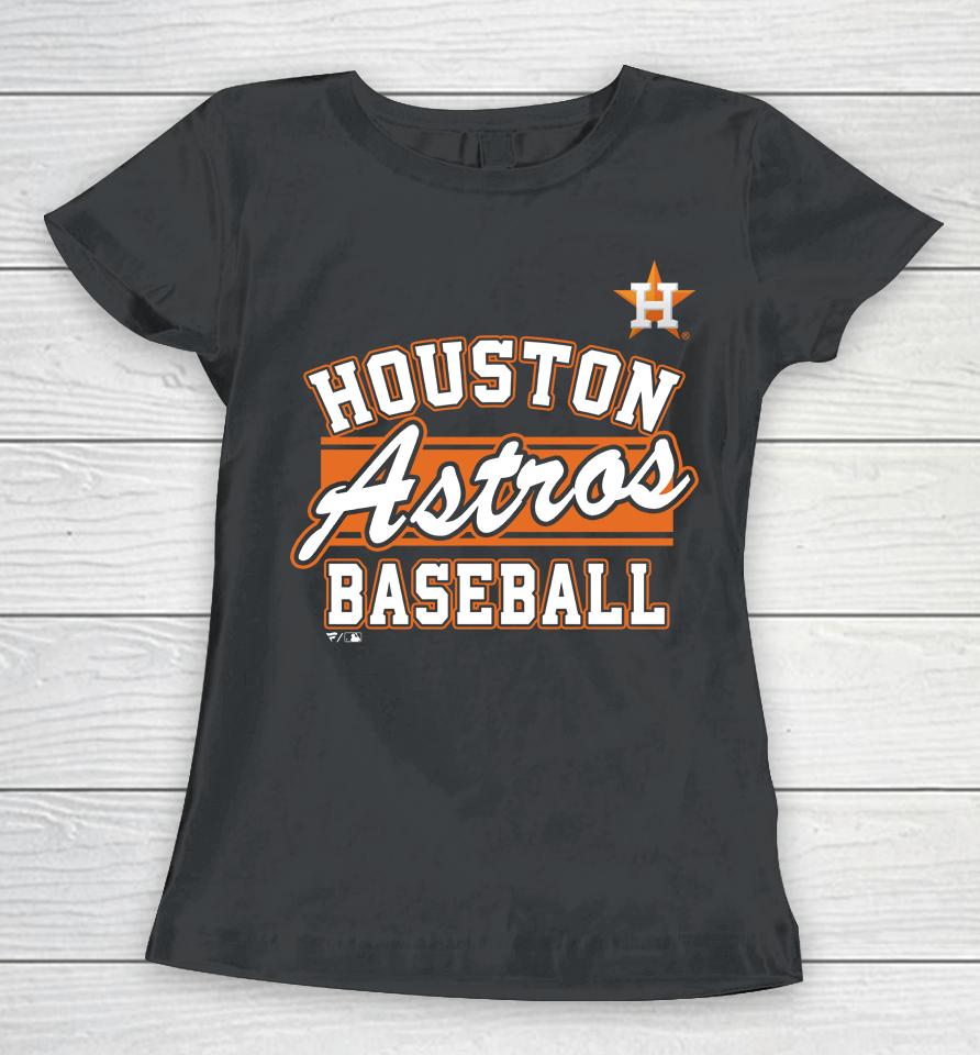 Houston Astros Fanatics Branded Heather Navy Quick Out Tri-Blend Women T-Shirt
