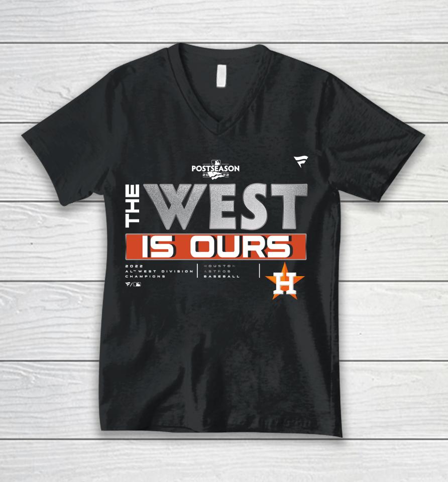 Houston Astros Fanatics Branded Navy 2022 Al West Division Champions Locker Room Unisex V-Neck T-Shirt