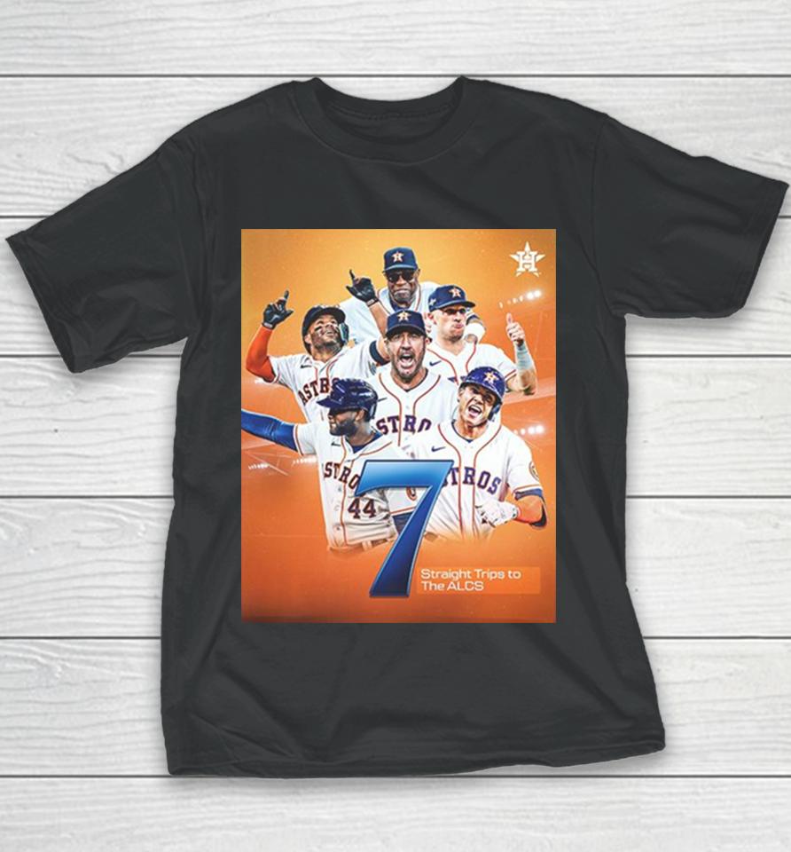 Houston Astros Lucky 7 Are Headed Back To The Alcs Mlb 2023 Postseason Youth T-Shirt