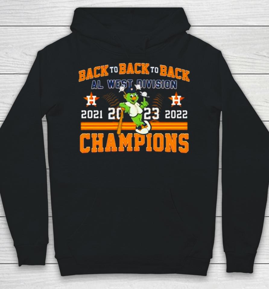 Houston Astros Mascot Back To Back To Back 2023 Al West Division Champions Hoodie