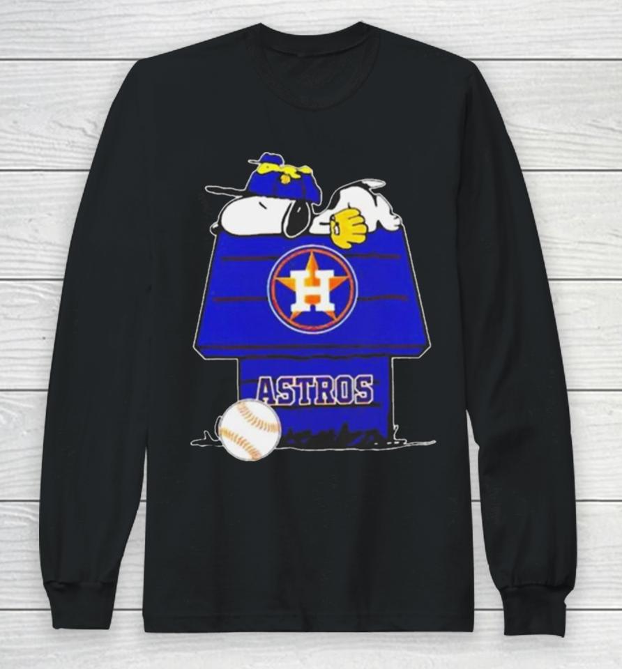 Houston Astros Snoopy And Woodstock The Peanuts Baseball Long Sleeve T-Shirt