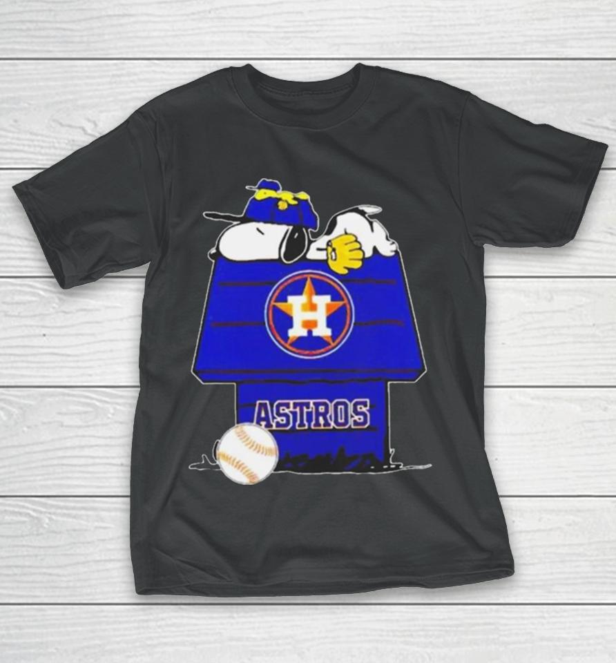 Houston Astros Snoopy And Woodstock The Peanuts Baseball T-Shirt