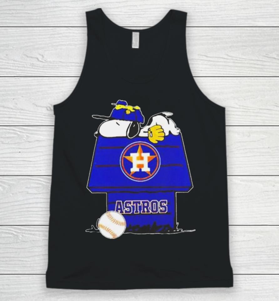 Houston Astros Snoopy And Woodstock The Peanuts Baseball Unisex Tank Top