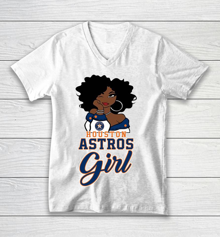 Houston Astross Girl Mlb Unisex V-Neck T-Shirt