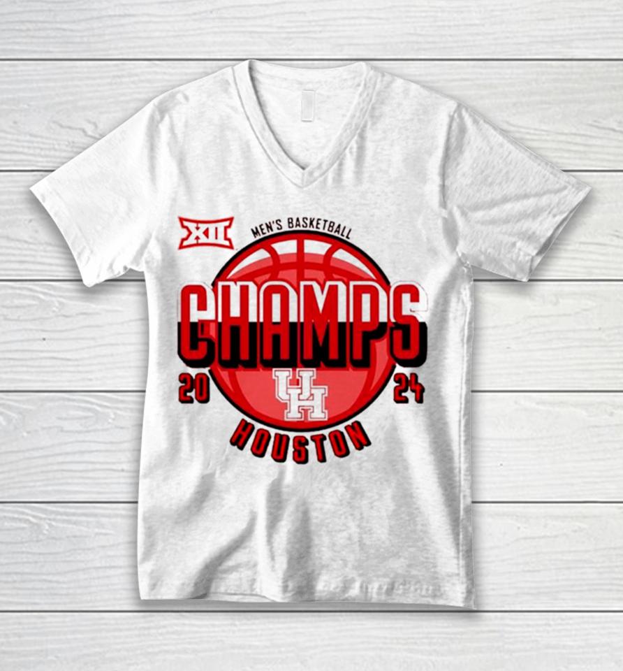 Houston Cougars 2024 Big 12 Men’s Basketball Regular Season Champions Unisex V-Neck T-Shirt