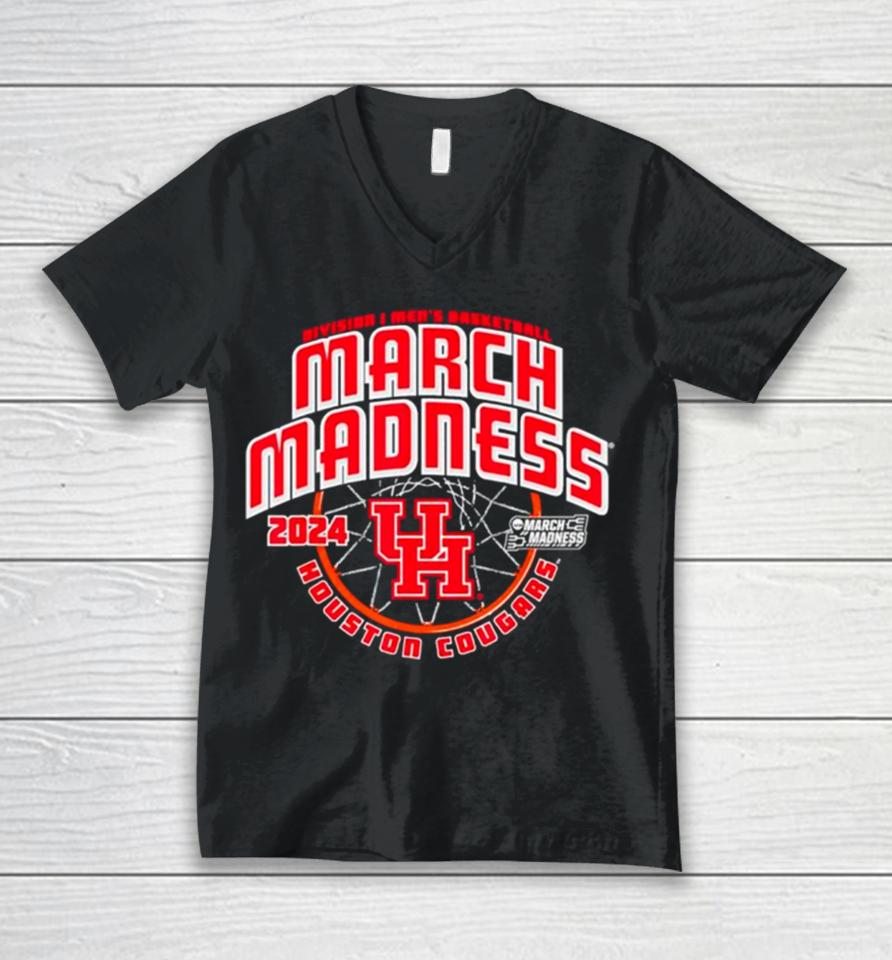 Houston Cougars 2024 Division I Men’s Basketball March Madness Unisex V-Neck T-Shirt