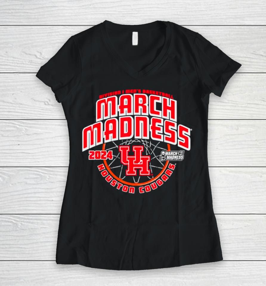 Houston Cougars 2024 Division I Men’s Basketball March Madness Women V-Neck T-Shirt