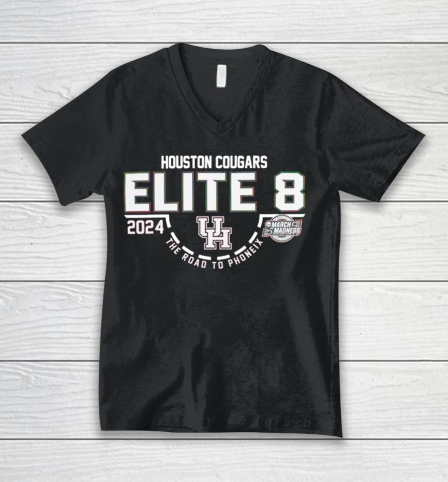Houston Cougars 2024 Elite 8 Caa Men’s Basketball March Madness Unisex V-Neck T-Shirt