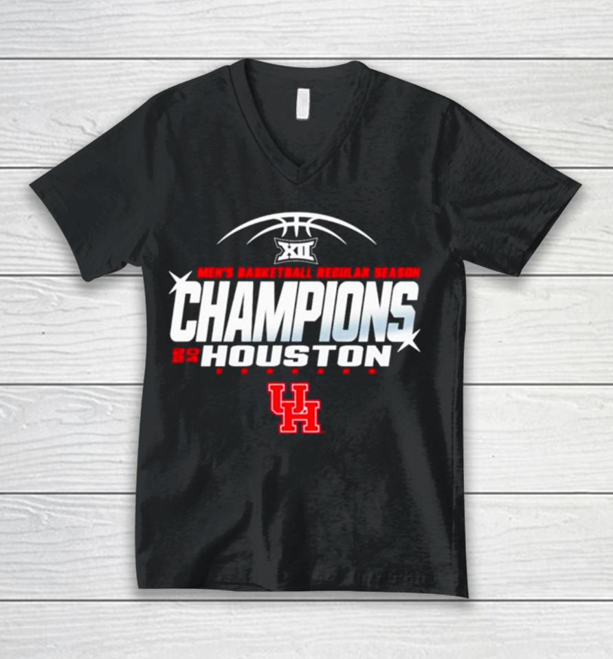 Houston Cougars 2024 Men’s Basketball Regular Season Champions Unisex V-Neck T-Shirt