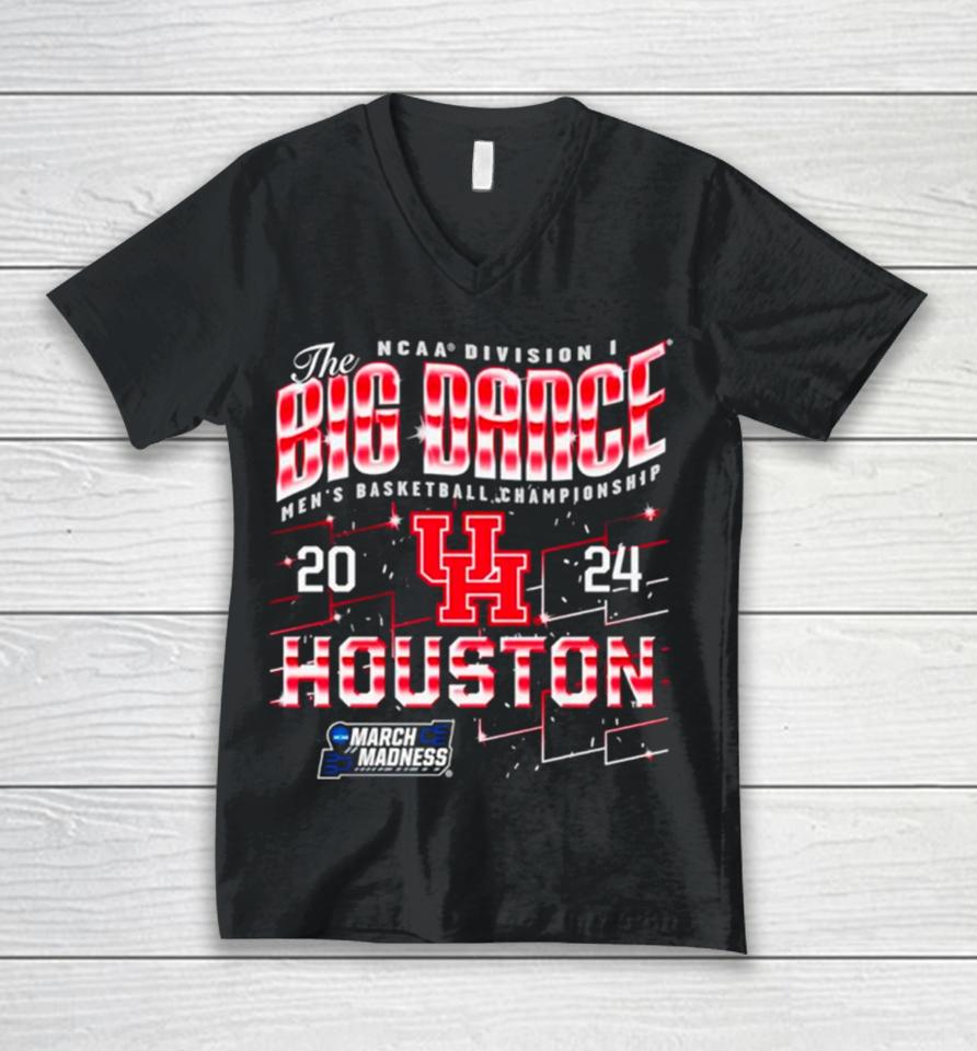 Houston Cougars 2024 Ncaa Division I Men’s Basketball Championship The Big Dance Unisex V-Neck T-Shirt