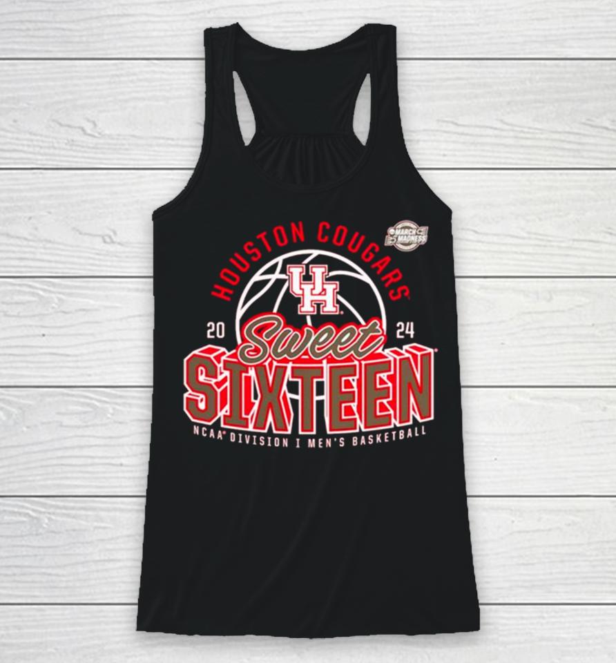 Houston Cougars 2024 Ncaa Men’s Basketball Tournament March Madness Sweet Sixteen Defensive Stance Racerback Tank