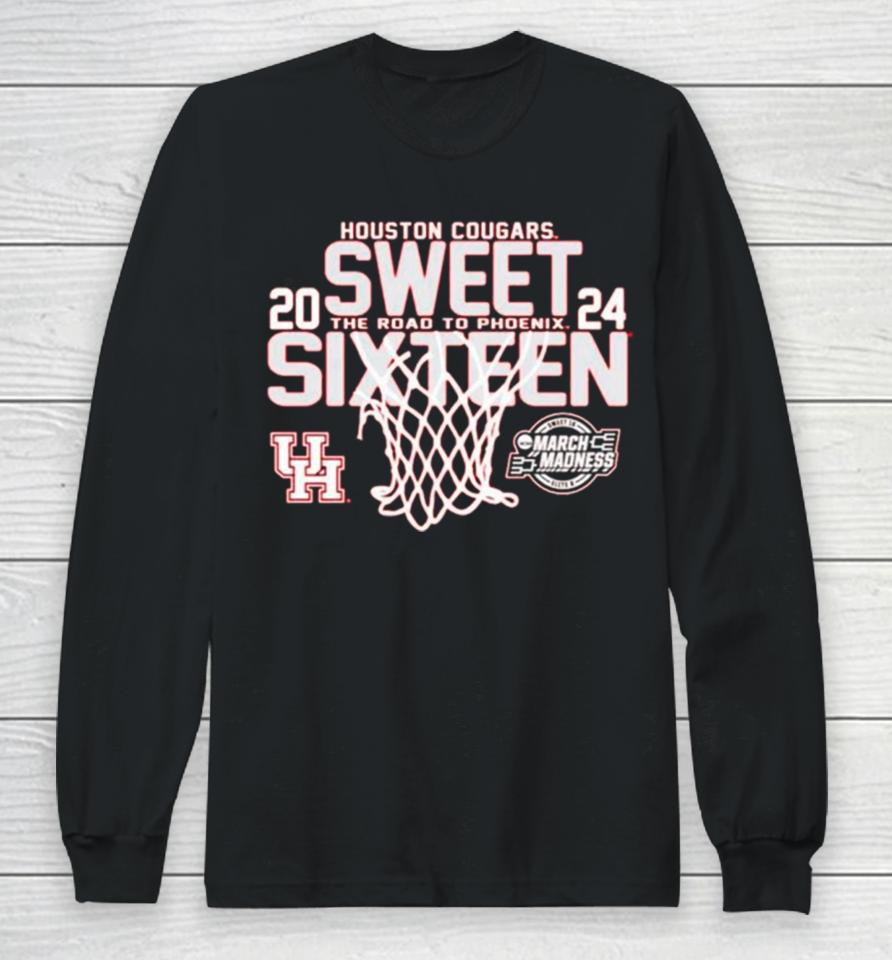 Houston Cougars 2024 Sweet Sixteen The Road To Phoenix Long Sleeve T-Shirt