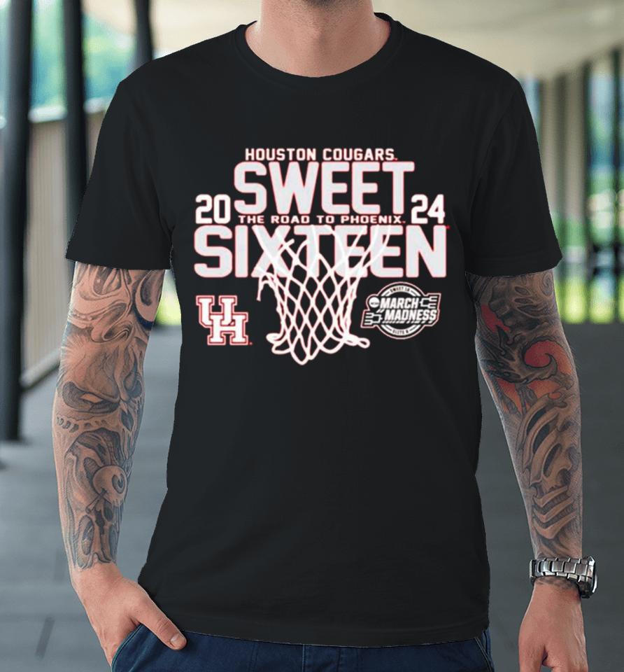 Houston Cougars 2024 Sweet Sixteen The Road To Phoenix Premium T-Shirt