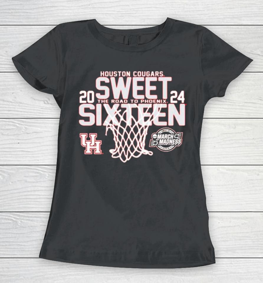 Houston Cougars 2024 Sweet Sixteen The Road To Phoenix Women T-Shirt