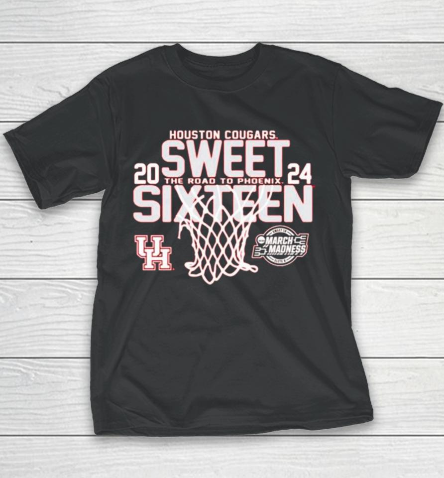 Houston Cougars 2024 Sweet Sixteen The Road To Phoenix Youth T-Shirt