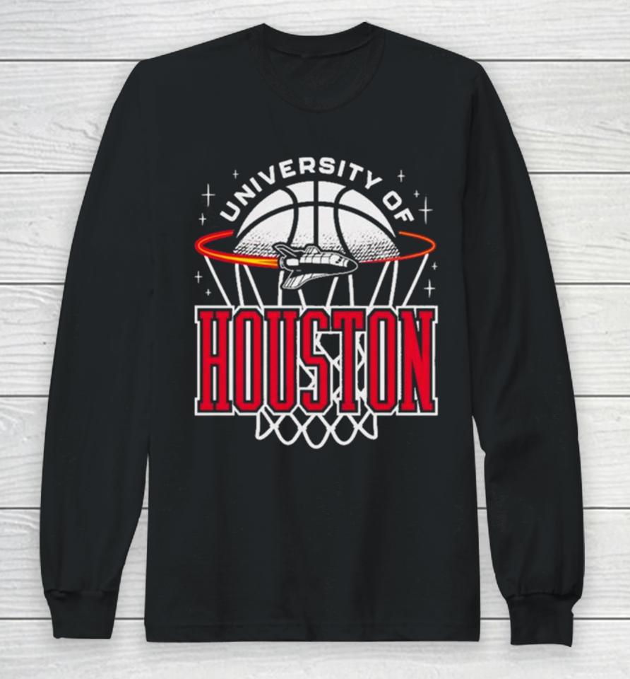 Houston Cougars Basketball Retro Rocket Tee Long Sleeve T-Shirt